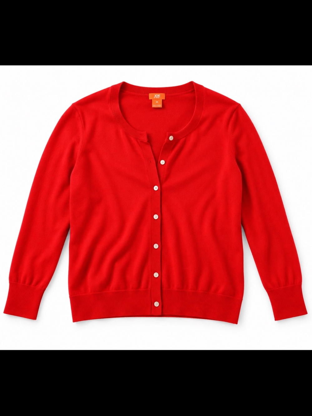 Joe Fresh Vibrant Red Button-Front Cardigan